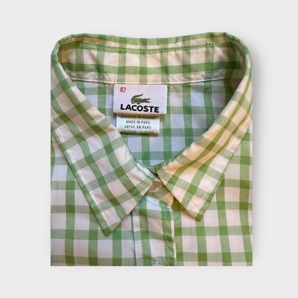 Lacoste women’s green and white buttondown shirt - Picture 4 of 4